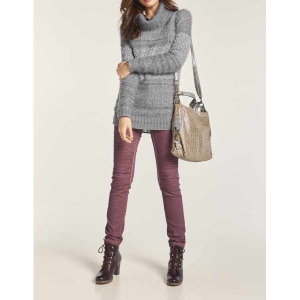 Sweter z golfem, szary