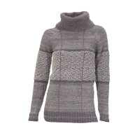 Sweter z golfem, szary