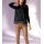 Turtleneck sweater with fringes, black