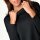 Turtleneck sweater with fringes, black