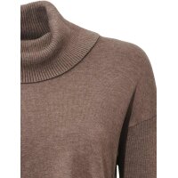 Turtleneck sweater with fringes, brown