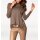 Turtleneck sweater with fringes, brown