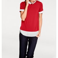 Designer-2-in-1-Shirt m. Chiffon-Einsätzen, rot