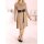 Rollkragen-Kleid, beige-melange
