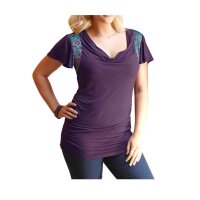 Shirt, lila-bunt
