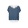 Designer shirt and top, blue-ecru