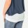 Designer shirt and top, blue-ecru