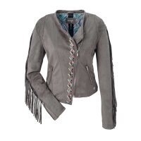 Marken-Lederimitatjacke, taupe