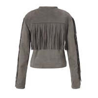 Marken-Lederimitatjacke, taupe