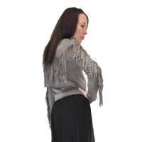 Marken-Lederimitatjacke, taupe