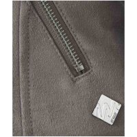 Marken-Lederimitatjacke, taupe