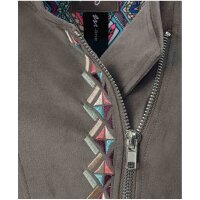 Marken-Lederimitatjacke, taupe
