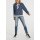 Sweatshirt m. Spitze, jeansblau-ecru