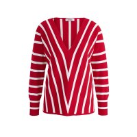 Sweter w paski, czerwono-biały