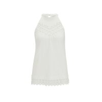 Shirt top with lace trim, offwhite