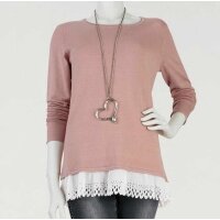 Sweter dwa w jednym, pudrowobiały
