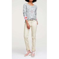 Designer-Druckpullover m. Strass, bunt
