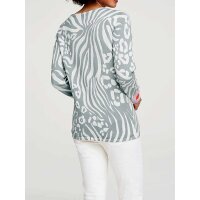 Designer-Druckpullover m. Strass, bunt