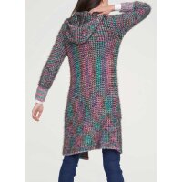 Designer-Strickjacke m.Kapuze, bunt