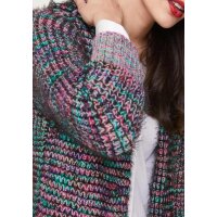 Designer-Strickjacke m.Kapuze, bunt