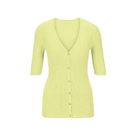 Rib knit jacket with silk, yellow