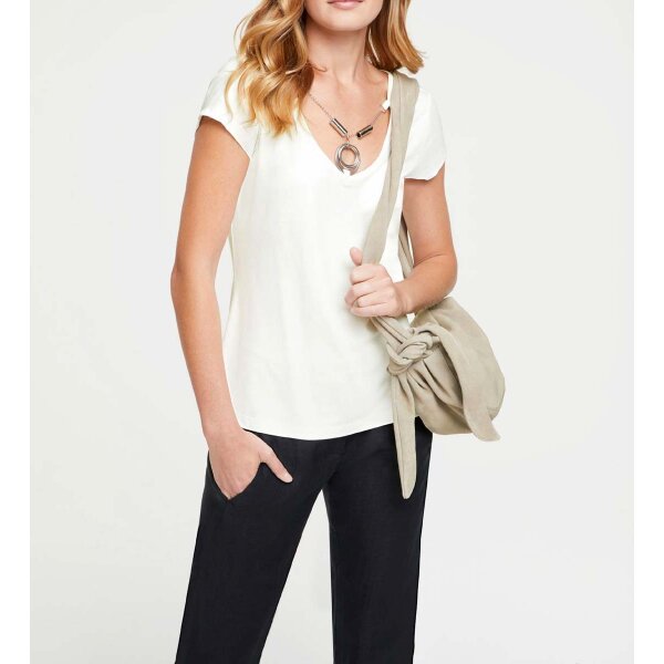 Jersey shirt with necklace trim, offwhite