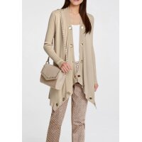 Designer-Feinstrickjacke m. Ösen, beige