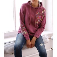 Designer-Kapuzensweatshirt m.Perlen, beere