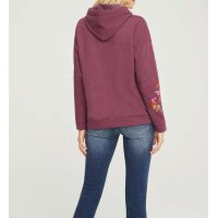 Hooded sweater with beads, berry