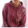 Hooded sweater with beads, berry