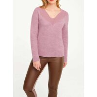 Designer-Pullover m. Spitze, rosenholz