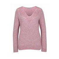 Sweater with lace, rosewood