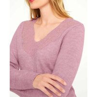 Sweater with lace, rosewood