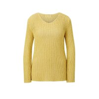 Sweater with ribbon yarn, lemon yellow
