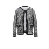 Designer-Strickjacke, schwarz-ecru