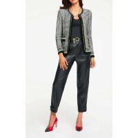 Designer-Strickjacke, schwarz-ecru