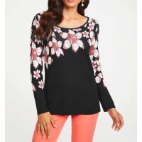 Inlay sweater, black-multicolour