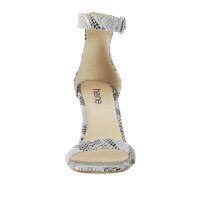 Leder-Sandalette, weiß-schwarz