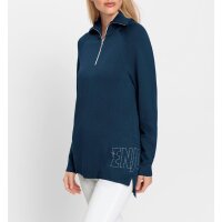 Troyer sweater with glitter stones, dark blue