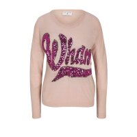 Designer-Pullover m. Pailletten, puder