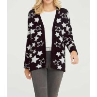 Designer-Kuschel-Strickjacke, schwarz-offwhite