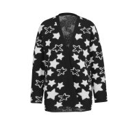 Comfort cardigan, black-offwhite