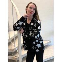 Comfort cardigan, black-offwhite