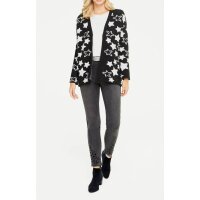 Comfort cardigan, black-offwhite