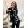 Comfort cardigan, black-offwhite