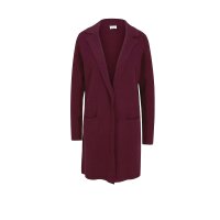 Designer-Longstrickjacke, dunkelbeere