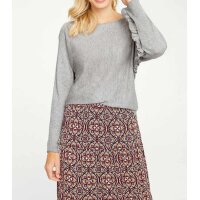 Comfort sweater with ruffles, grey