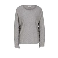 Wygodny sweter z falbankami, szary
