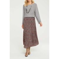 Wygodny sweter z falbankami, szary