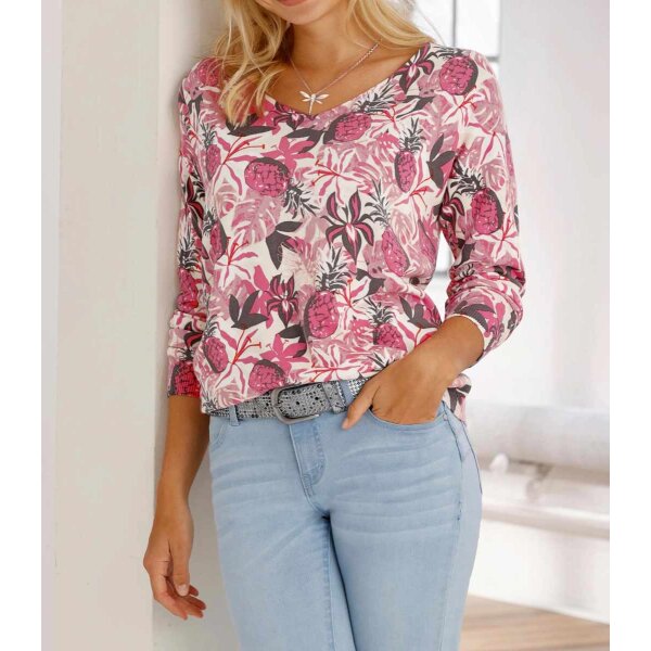 Designer-Druckpullover, rose-champagner